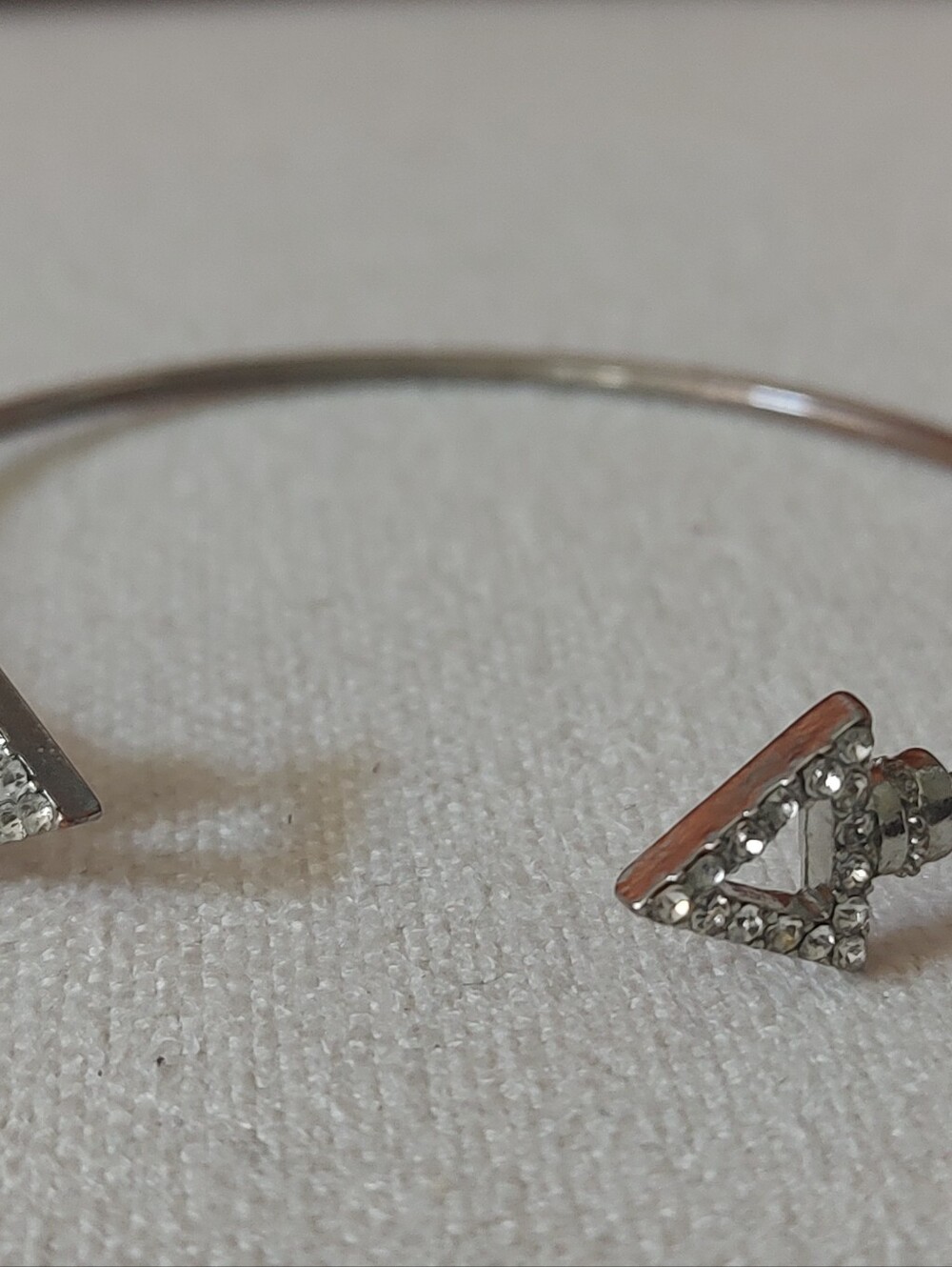 New Silver-Tone Triangle Crystal Bracelet -